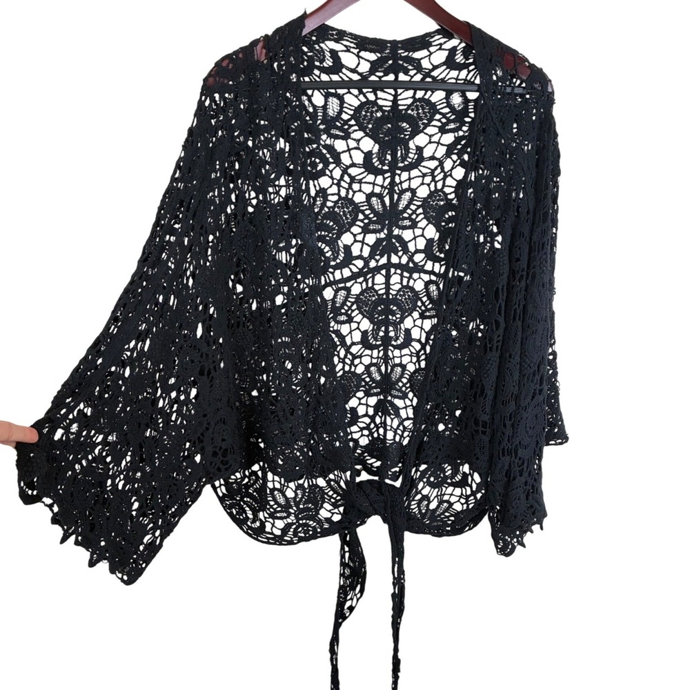 Crochet Top OS Cotton Open Knit Cover Up Boho Festival Fairy Grunge Whimsigoth